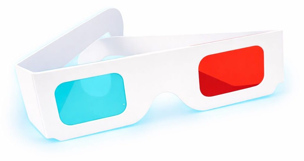 3d glasses blue glow
